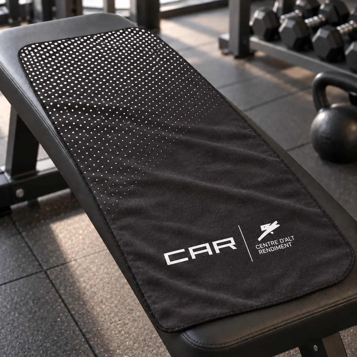 Toalla de microfibra personalizada para gimnasio con diseño CAR
